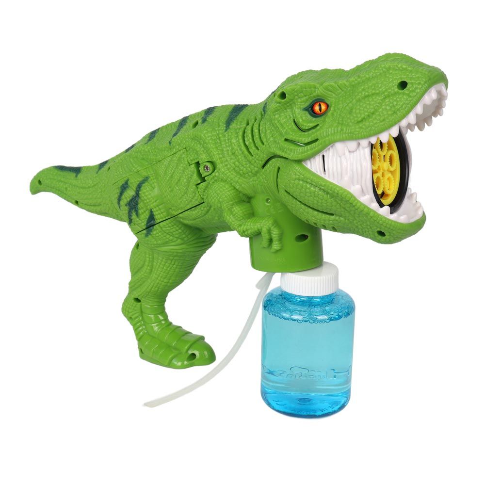 Galaxy Bubbles - T Rex Bubble Machine With 5 Blower And 130ml Bubble Solution 1pc - Color May Vary