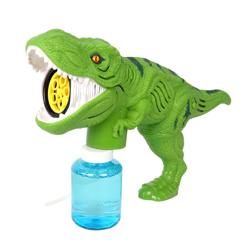 Galaxy Bubbles - T Rex Bubble Machine With 5 Blower And 130ml Bubble Solution 1pc - Color May Vary