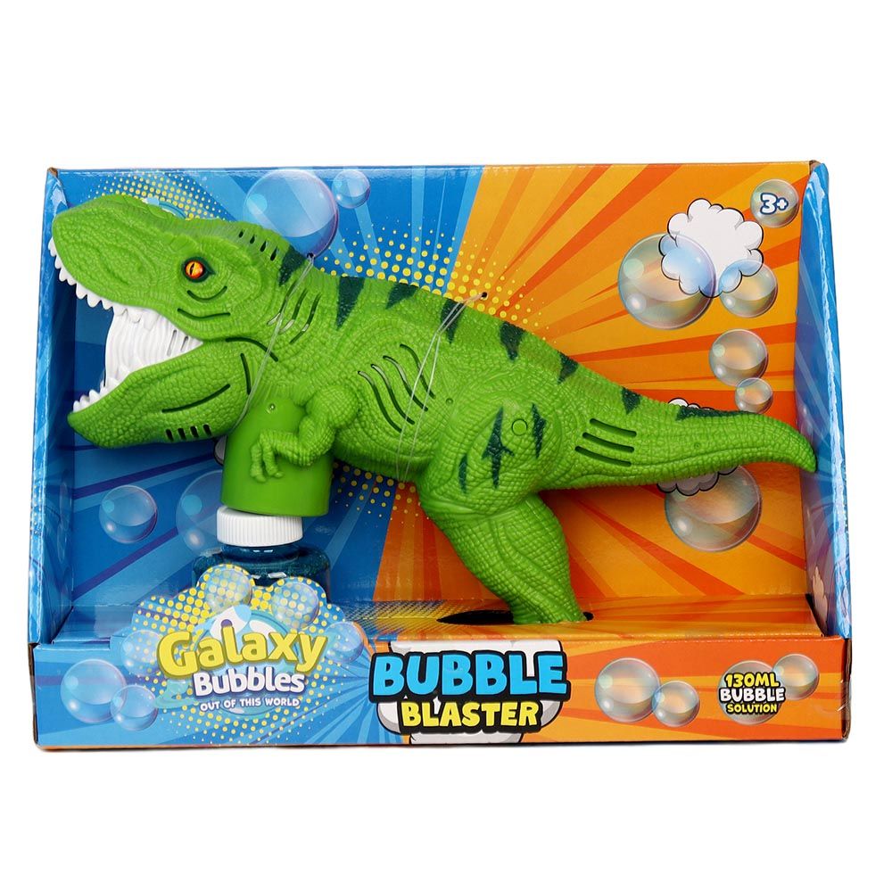 Galaxy Bubbles - T Rex Bubble Machine With 5 Blower And 130ml Bubble Solution 1pc - Color May Vary