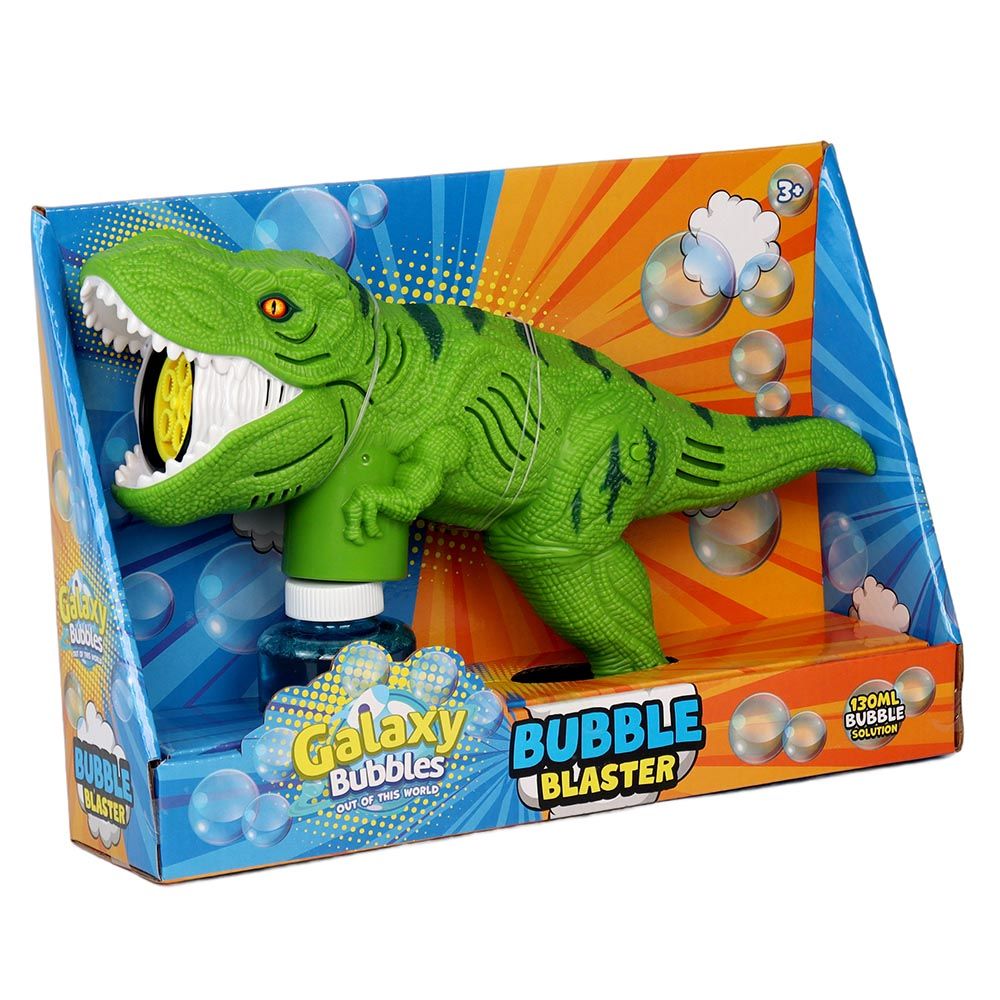 Galaxy Bubbles - T Rex Bubble Machine With 5 Blower And 130ml Bubble Solution 1pc - Color May Vary