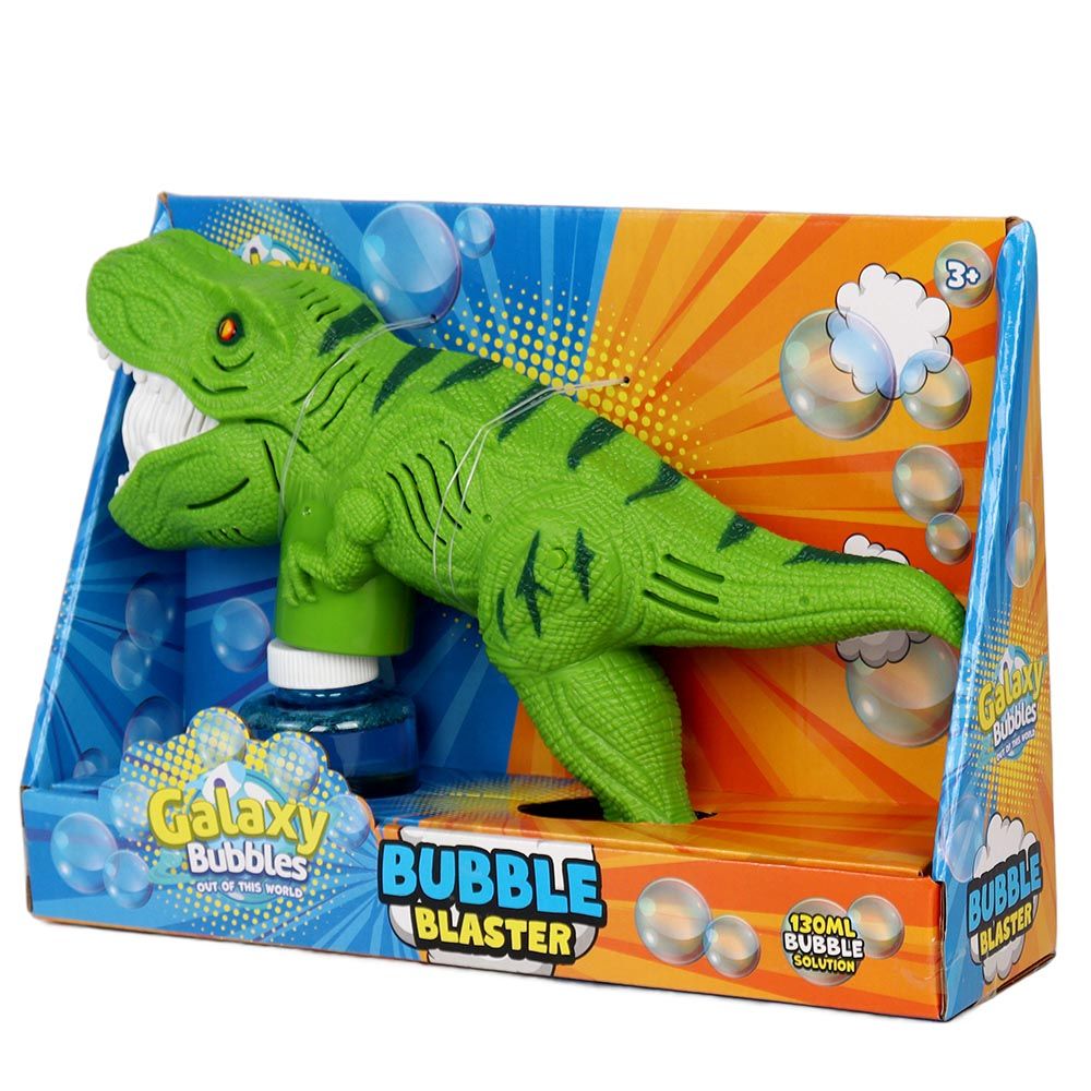 Galaxy Bubbles - T Rex Bubble Machine With 5 Blower And 130ml Bubble Solution 1pc - Color May Vary