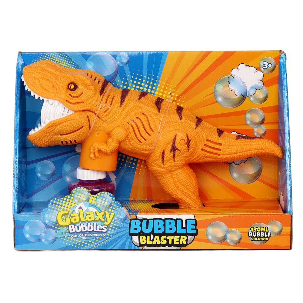 Galaxy Bubbles - T Rex Bubble Machine With 5 Blower And 130ml Bubble Solution 1pc - Color May Vary