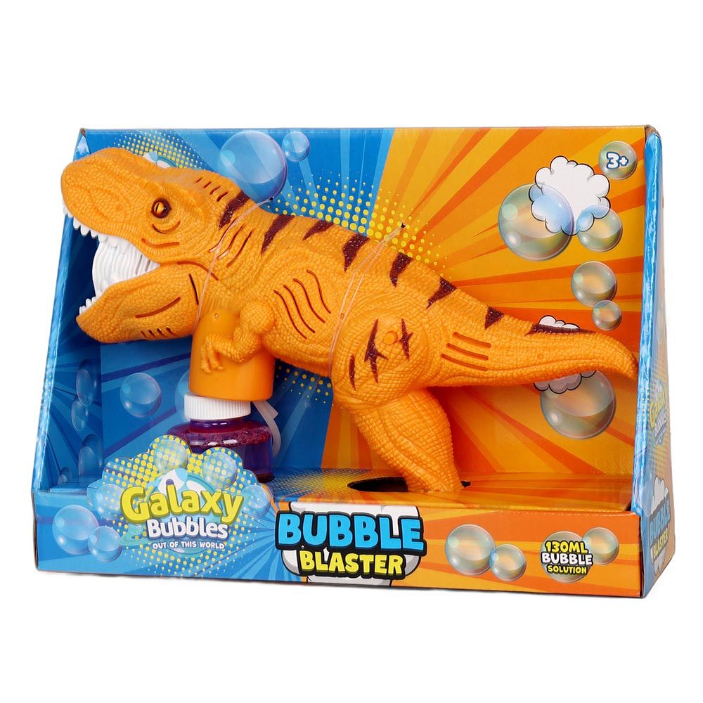 Galaxy Bubbles - T Rex Bubble Machine With 5 Blower And 130ml Bubble Solution 1pc - Color May Vary