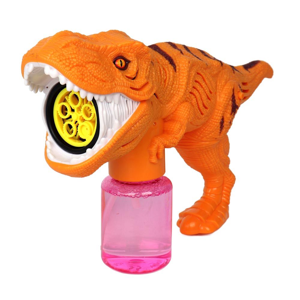 Galaxy Bubbles - T Rex Bubble Machine With 5 Blower And 130ml Bubble Solution 1pc - Color May Vary