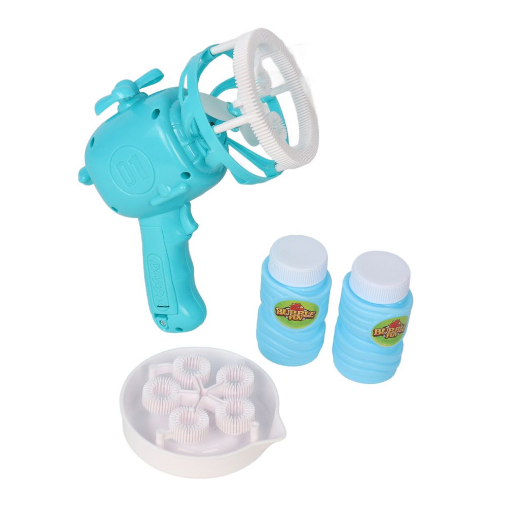 Galaxy Bubbles - 2-In-1 Bubble Shooter With 2x50ml Bubble Solution 1pc - Color May Vary