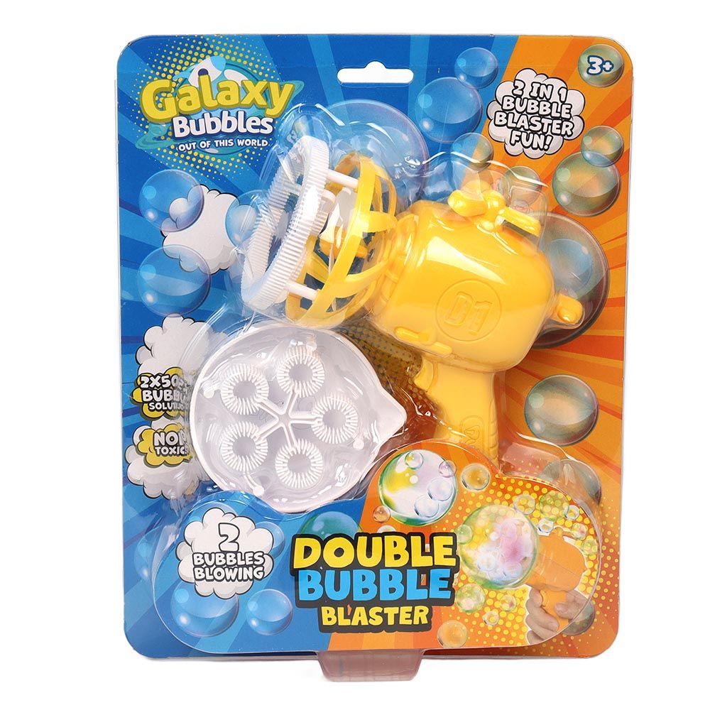 Galaxy Bubbles - 2-In-1 Bubble Shooter With 2x50ml Bubble Solution 1pc - Color May Vary