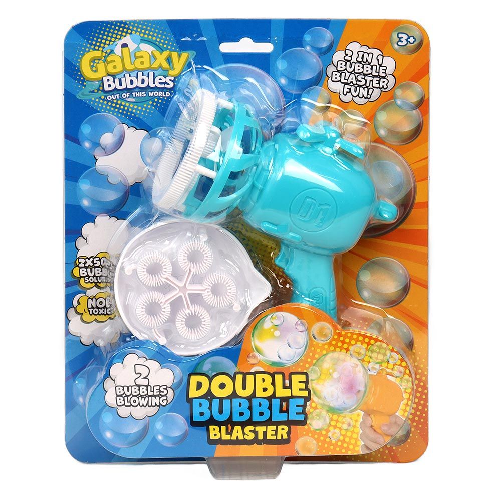 Galaxy Bubbles - 2-In-1 Bubble Shooter With 2x50ml Bubble Solution 1pc - Color May Vary