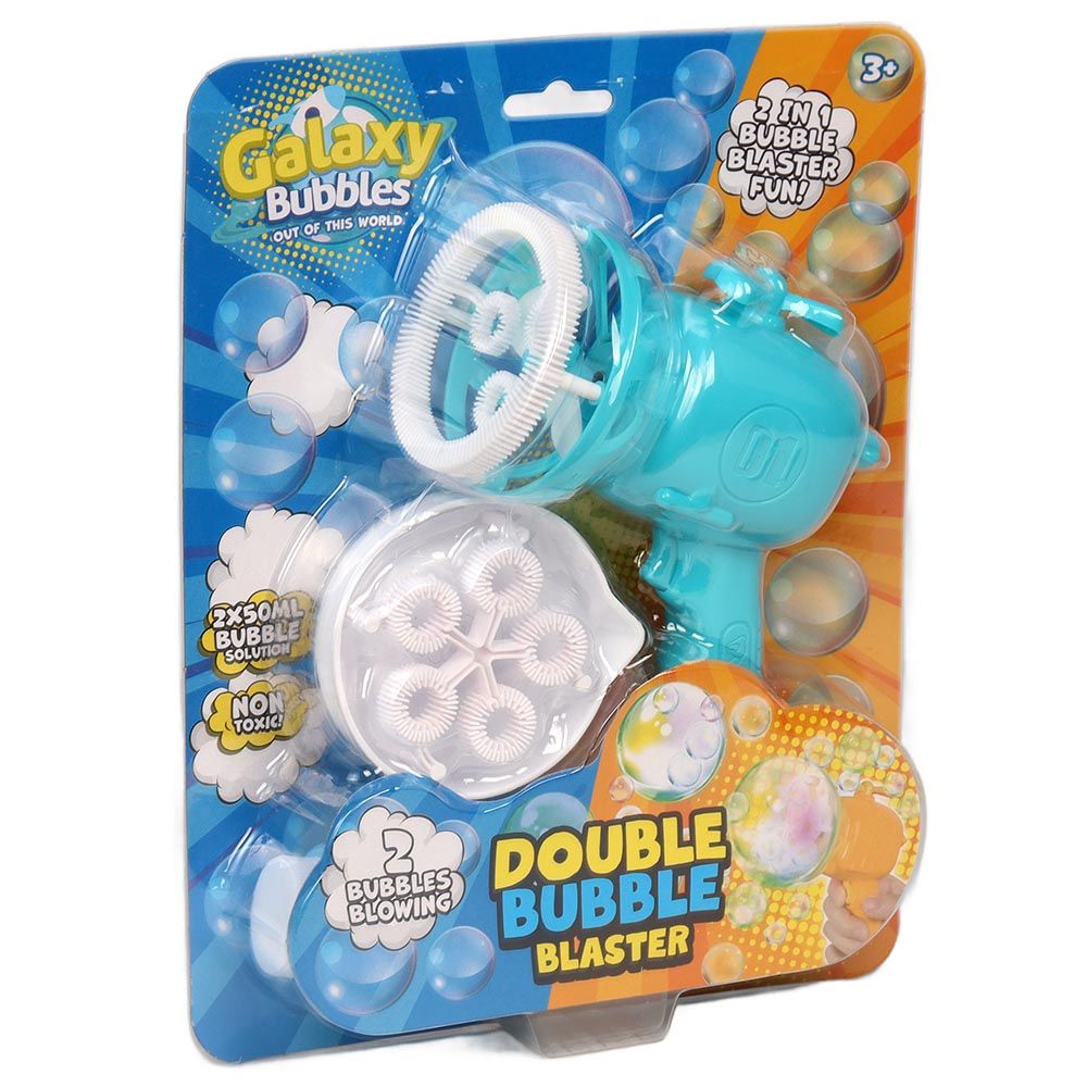 Galaxy Bubbles - 2-In-1 Bubble Shooter With 2x50ml Bubble Solution 1pc - Color May Vary