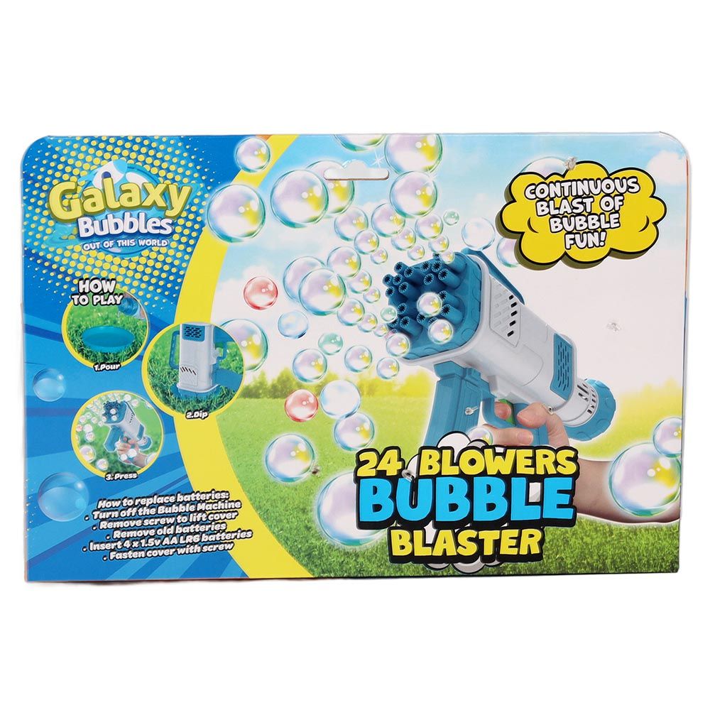 Galaxy Bubbles - 24 Holes Big Bang Bubble Blaster With 50ml Bubble Solution