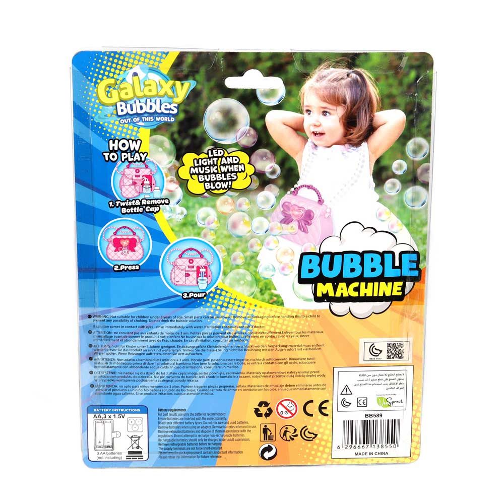 Galaxy Bubbles - Bubble Purse With 2x34ml Bubble Solution 1pc - Color May Vary