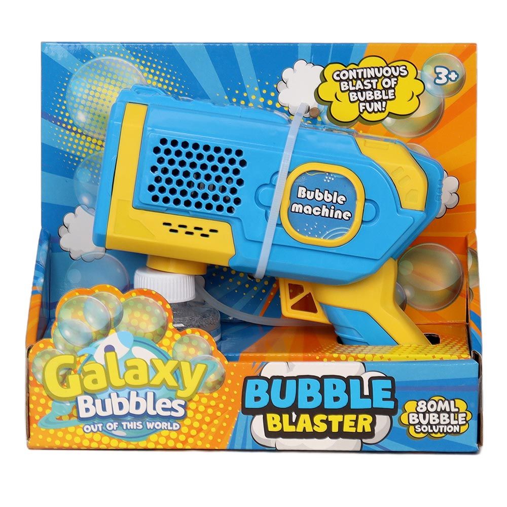 Galaxy Bubbles - Light Up Bubble Blaster With 80ml Bubble Solution 1pc - Color May Vary