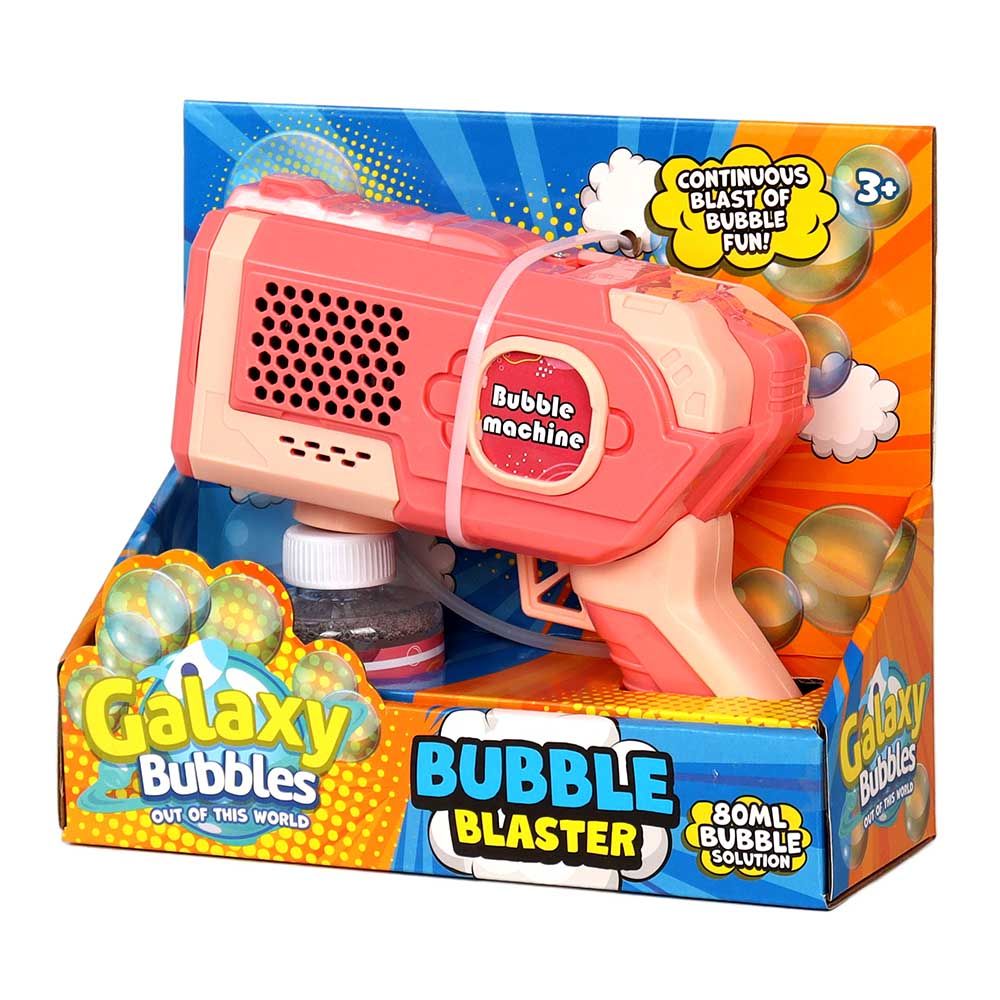 Galaxy Bubbles - Light Up Bubble Blaster With 80ml Bubble Solution 1pc - Color May Vary