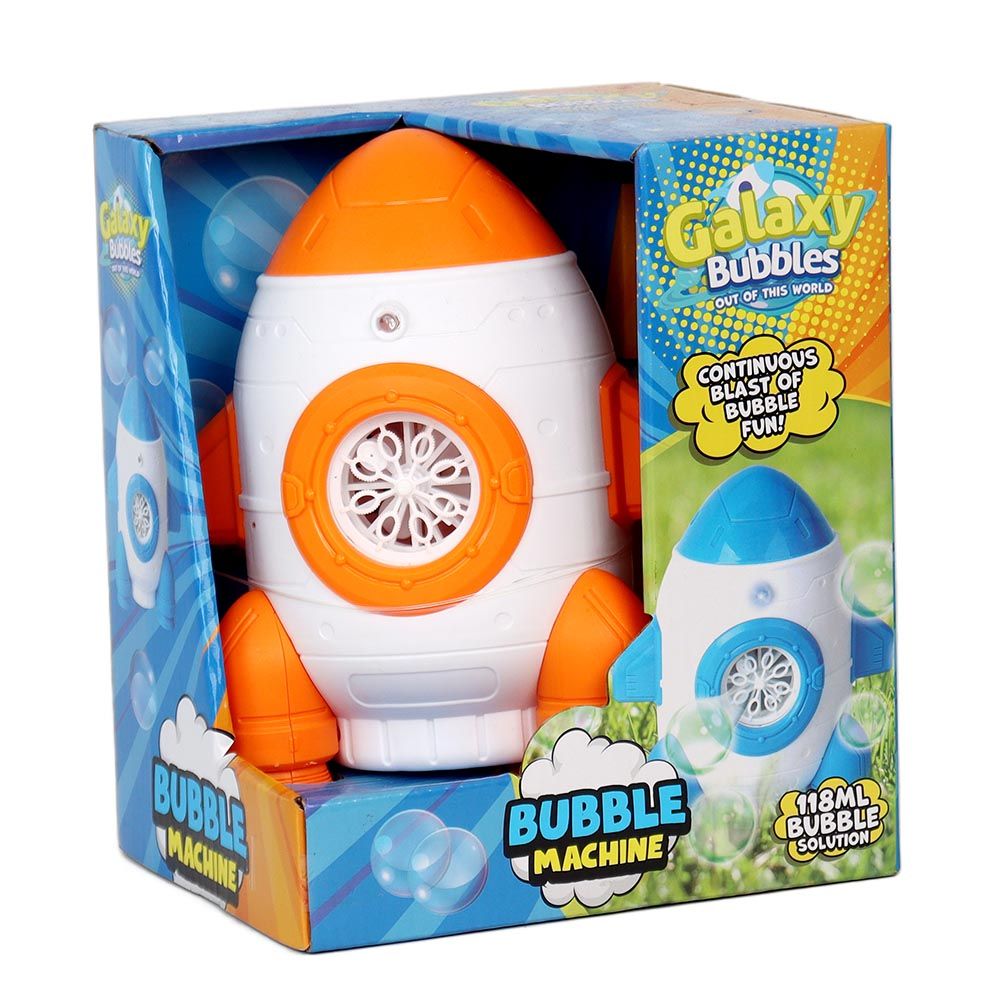 Galaxy Bubbles - Rocket Bubble Machine With 118ml Bubble Solution 1pc - Color May Vary