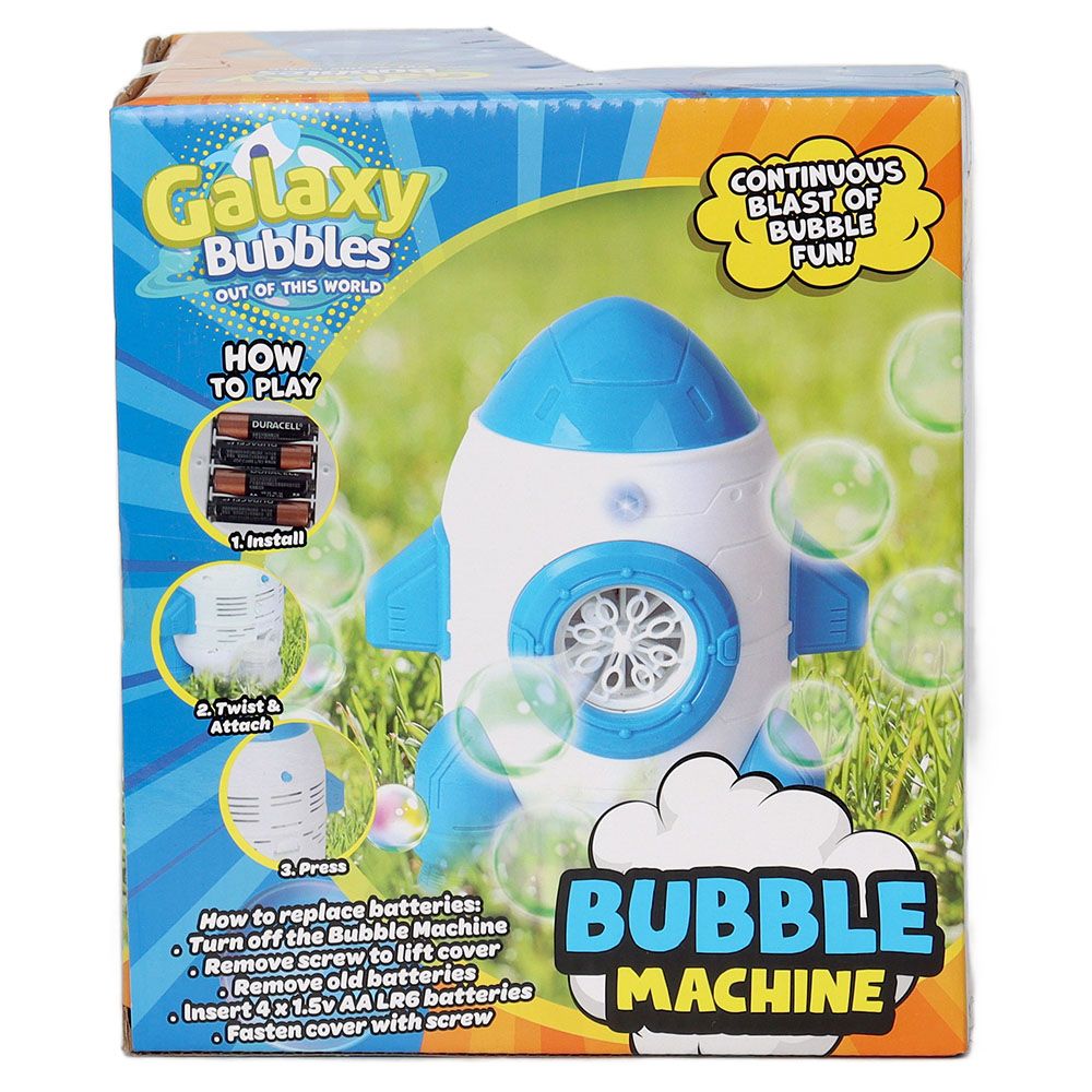 Galaxy Bubbles - Rocket Bubble Machine With 118ml Bubble Solution 1pc - Color May Vary