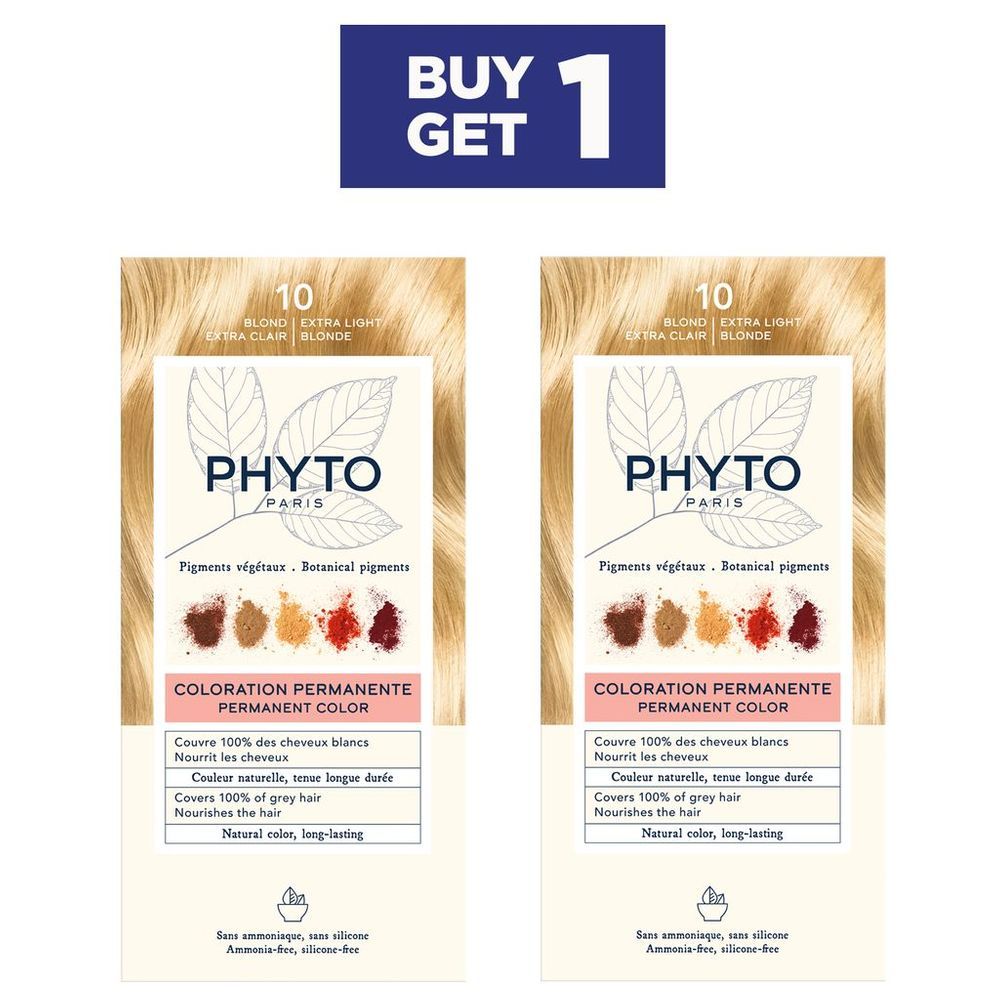 Phyto - Bogo Hair Color 10 - Extra Light Golden Blonde - 2pcs