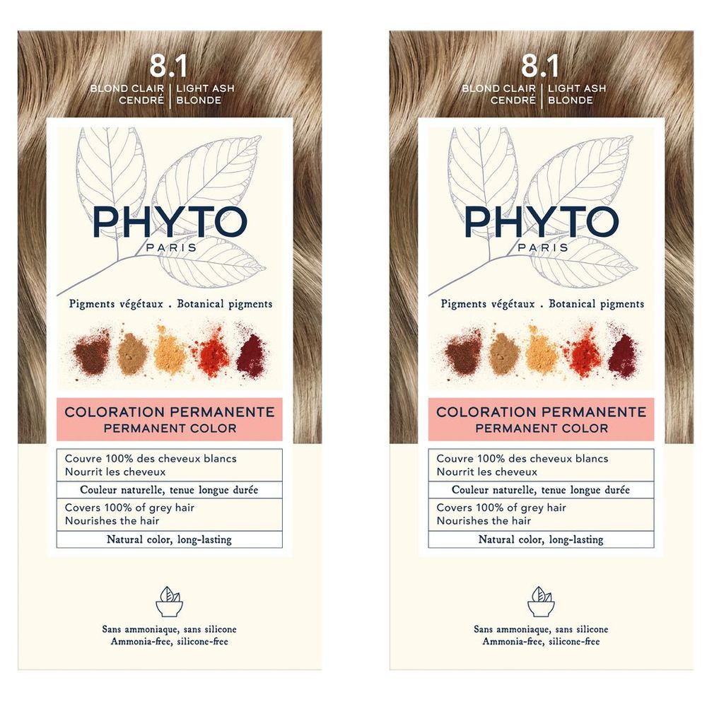 Phyto - Bogo Hair Color 8.1 - Light Golden Blonde - 2pcs