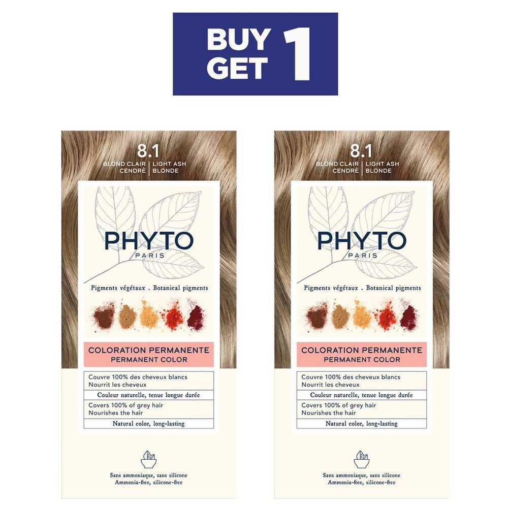 Phyto - Bogo Hair Color 8.1 - Light Golden Blonde - 2pcs