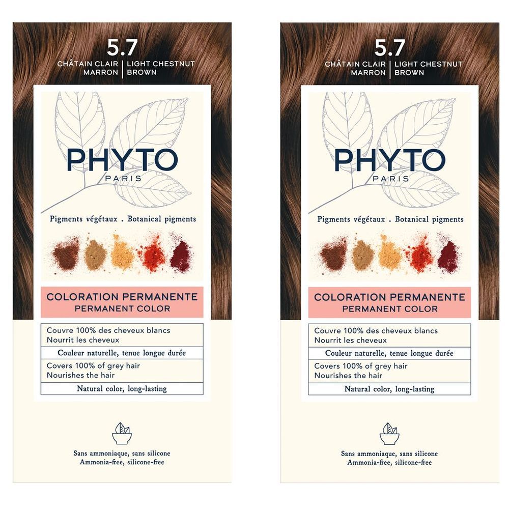 Phyto - Bogo Hair Color 5.7 - Light Chestnut Brown - 2pcs