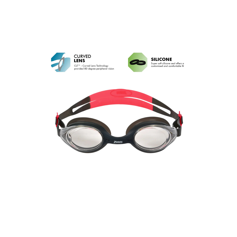 Zoggs - Unisex Bondi Clear Swimming Goggles - Smoke Red