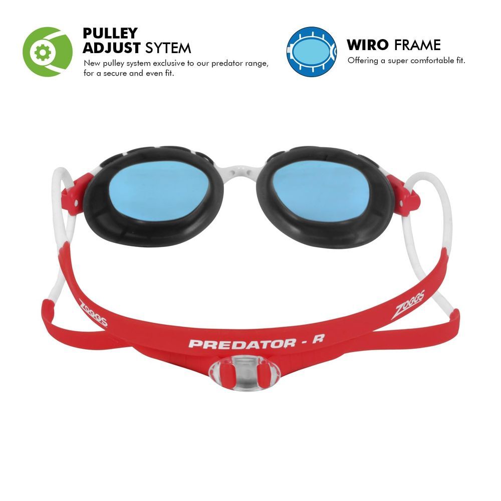 Zoggs - Predator Swimming Goggles - White/Red