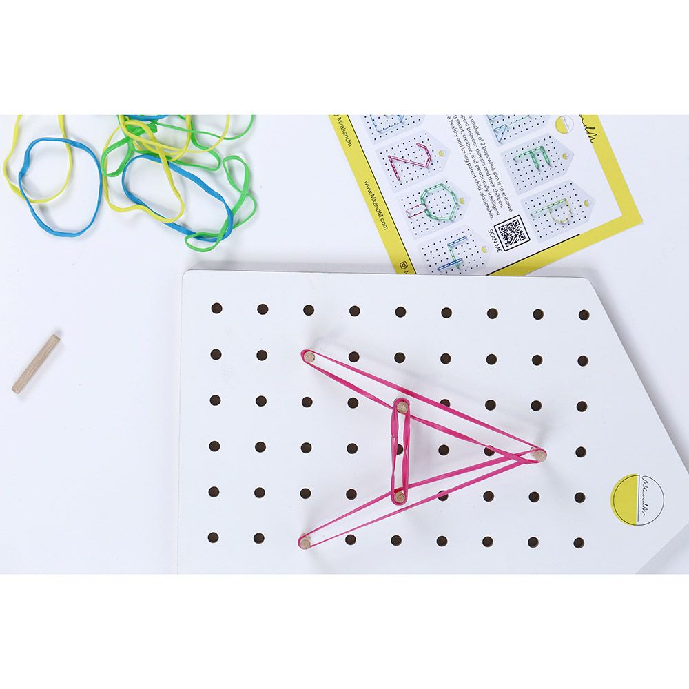 Mkandm - Geoboard Wooden Toy - White