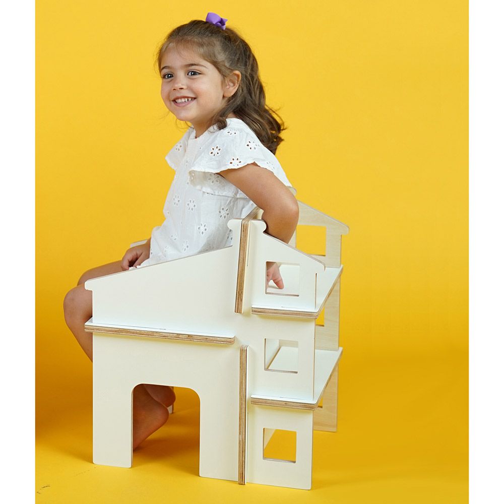 Mkandm - Gia 2 Wooden Chair - White/Yellow - 7pcs