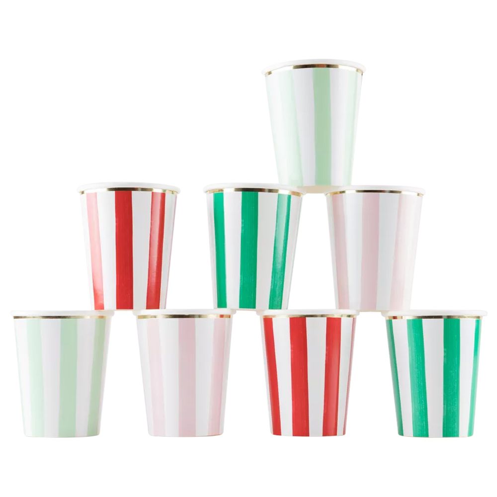 Meri Meri - Striped Cups - 8pcs