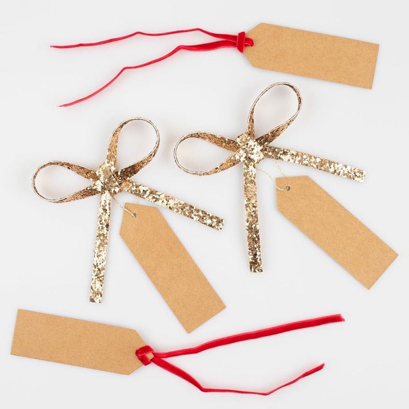 Meri Meri - Glitter Bow Gift Tag Set - 6pcs