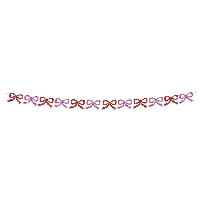 Meri Meri - Red & Pink Glitter Bow Garland