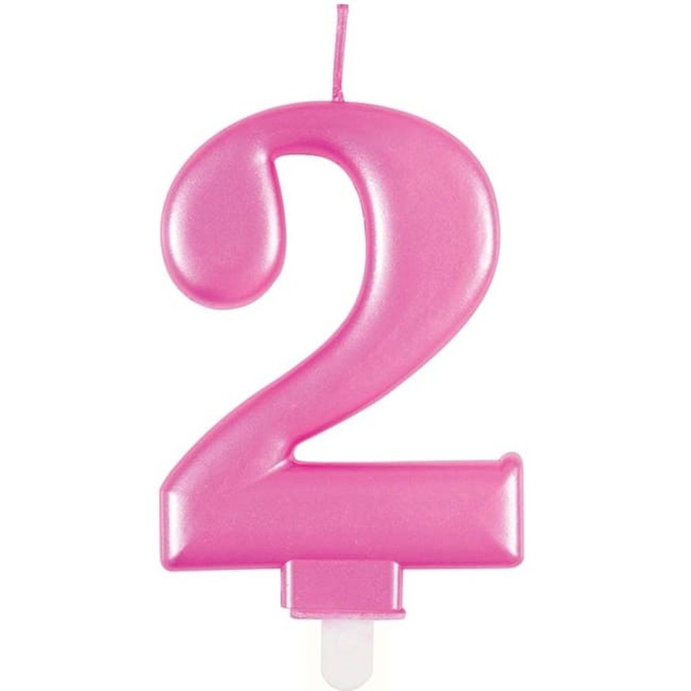 Unique - Number 2 Birthday Candle - Pink