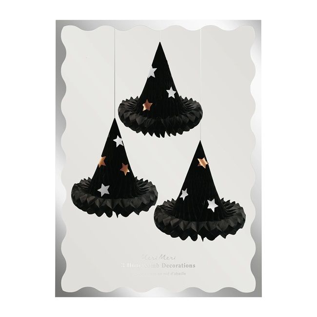 Meri Meri - Honeycomb Witch Hat Decorations Pack Of 3