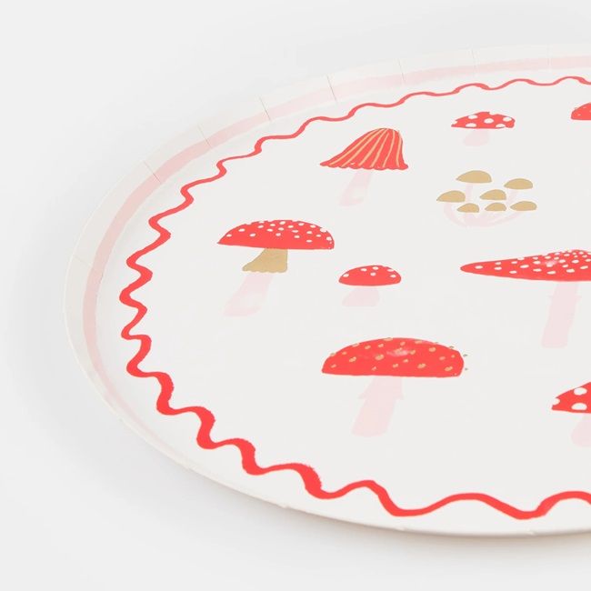 Meri Meri - Merry Mushrooms Dinner Plates Pack Of 8