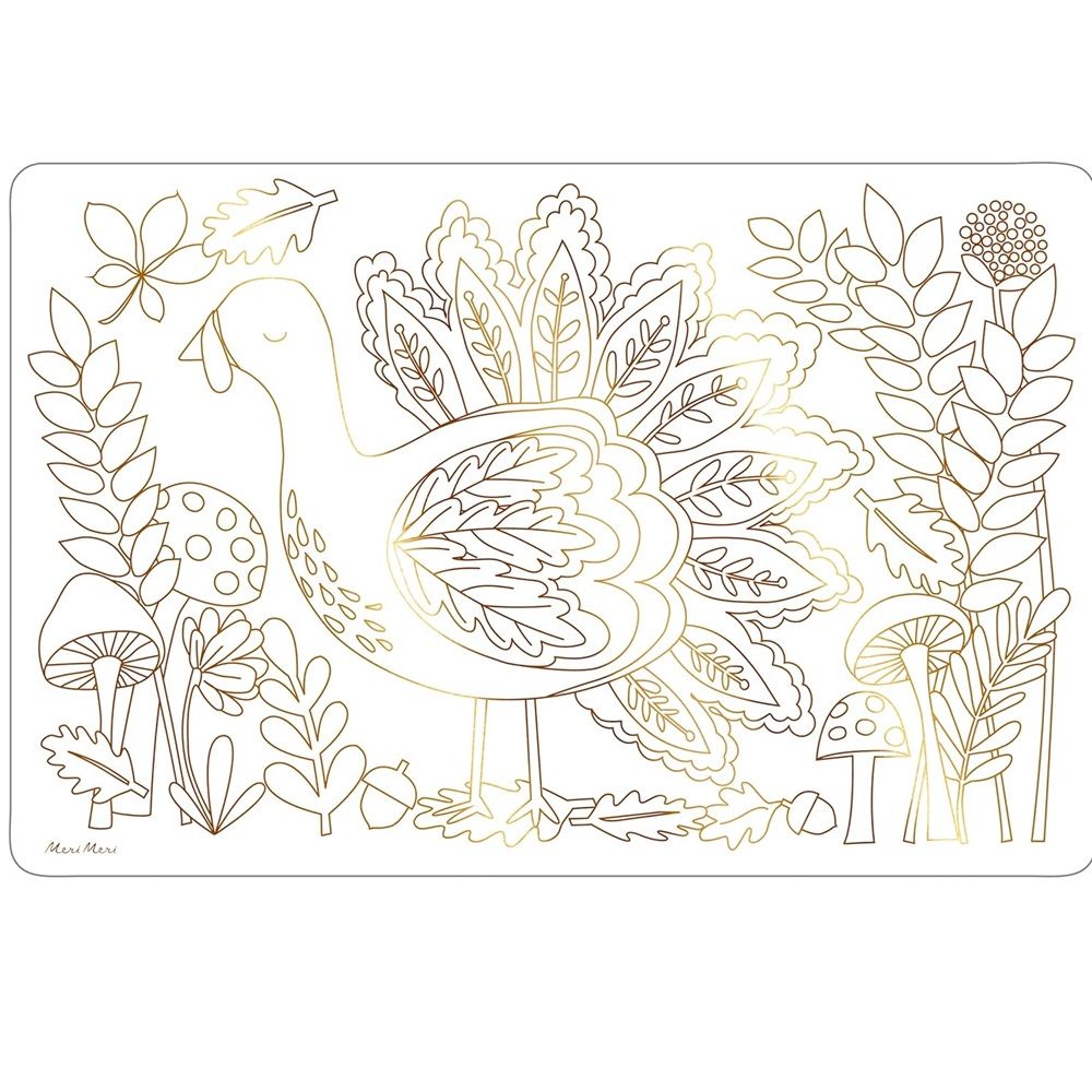 Meri Meri - Thanksgiving Coloring Placemats - Pack of 8