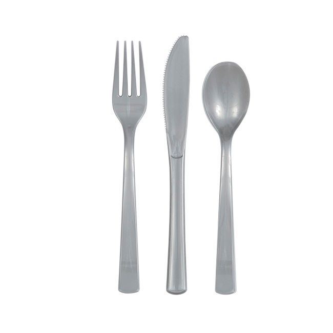 Unique - Party Cutlery - Silver - 18 Pcs