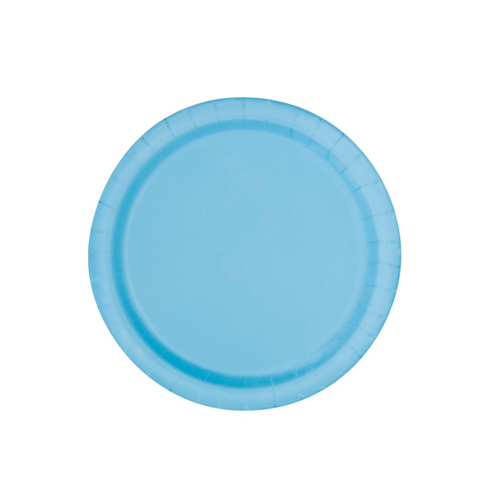 Unique - Party Paper Plates - Powder Blue - 18 cm - Pack of 20