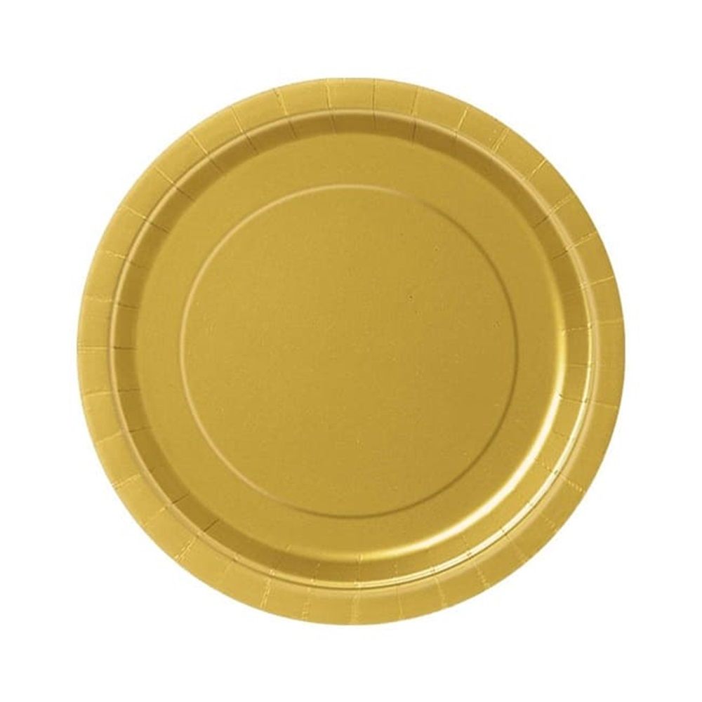 Unique - Paper Plates - Pack of 8 - Gold - 9-Inch