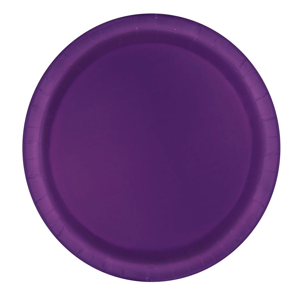 Unique - Party Paper Plates - Deep Purple - 18 cm - Pack of 20