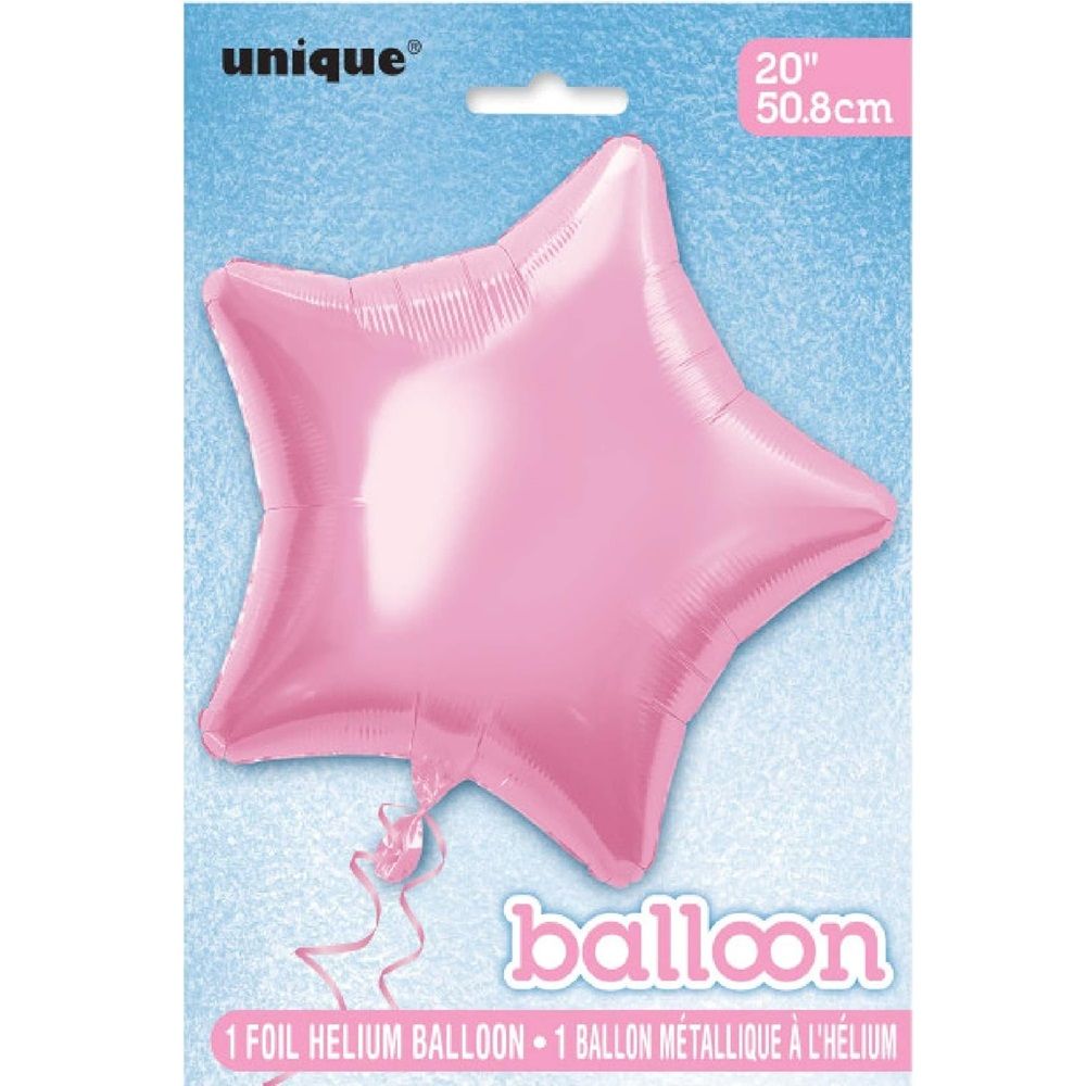 Unique - Star Shape Foil Balloon - 20-Inch - Paste Pink