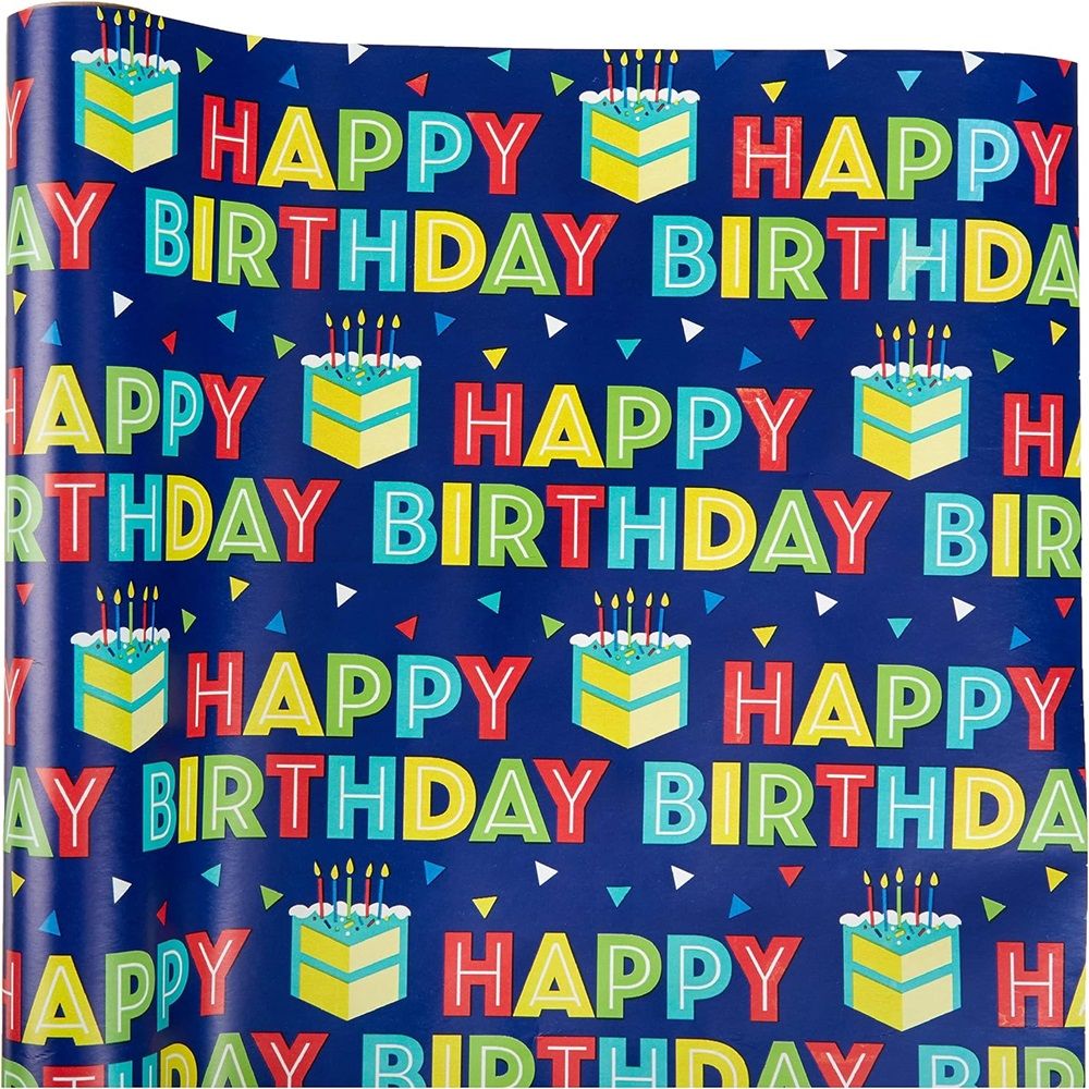 Unique - Happy Birthday Gift Wrap - 76 x 152cm