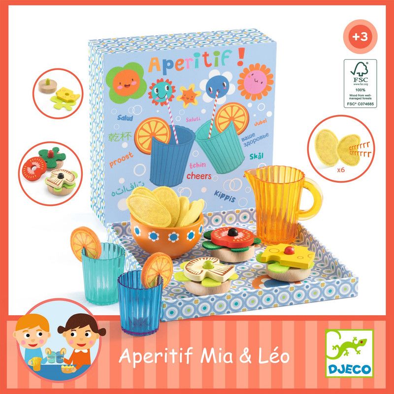 Djeco - Mia & Leo Aperitif Wooden Set