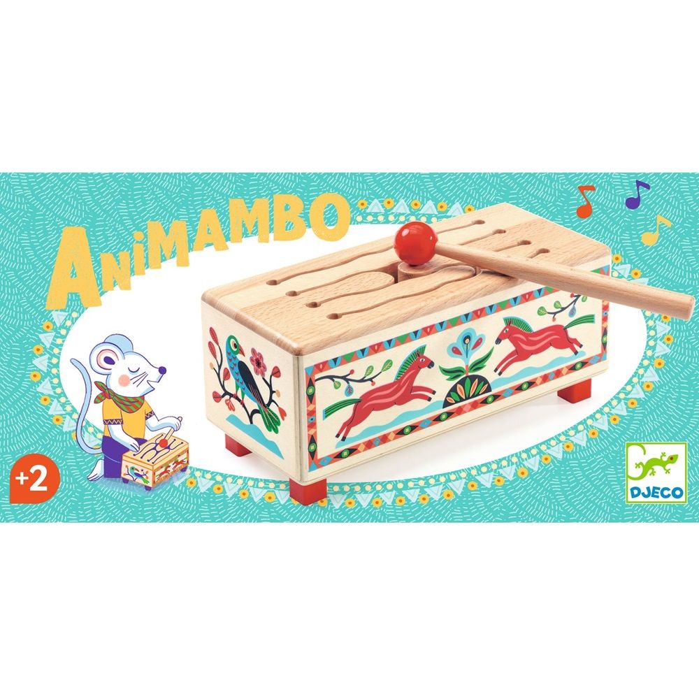 Djeco - Animambo Wooden Drum Musical Toy