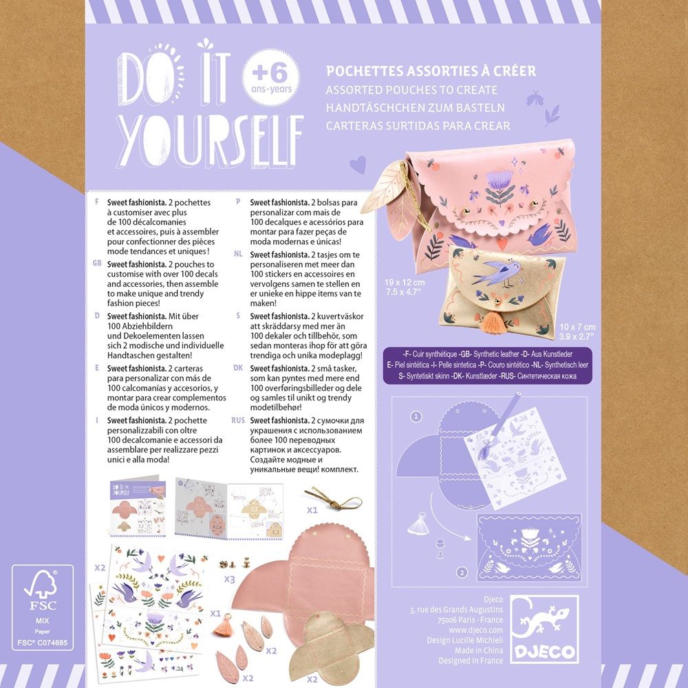 Djeco - Do It Yourself Craft Kit - Sweet Fashionista Purses