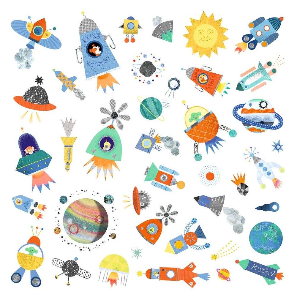 Djeco - Interstellar Stickers Kit - 160pcs