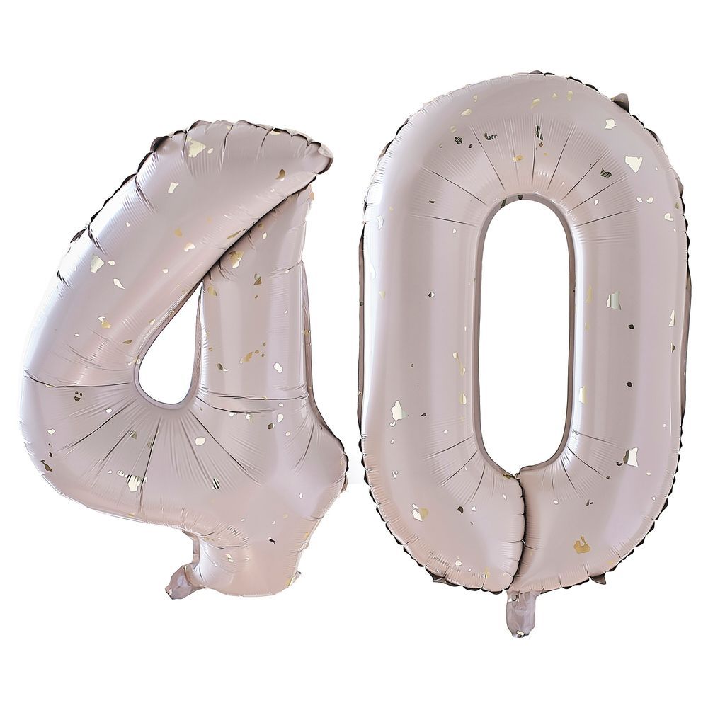 Ginger Ray - Gold Speckle 40th Birthday Balloons