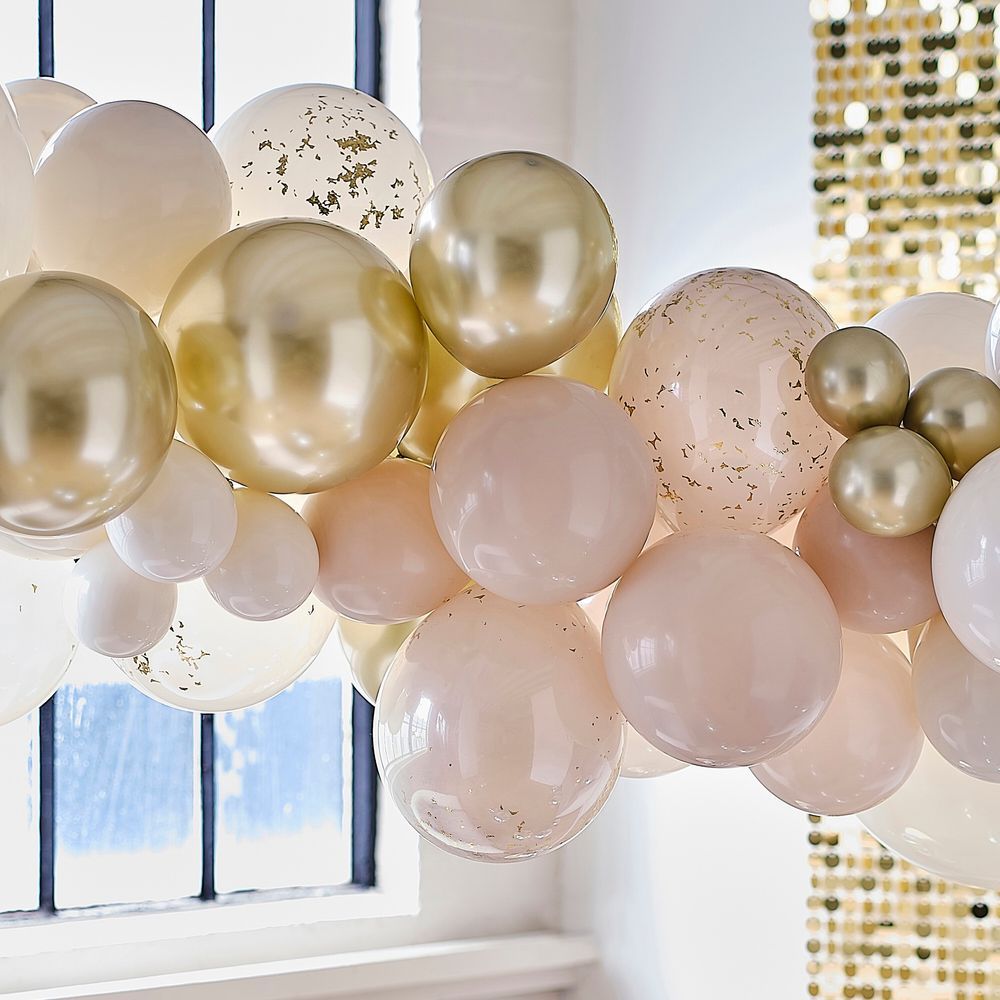 Ginger Ray - Gold and Neutral Balloon Arch Kit