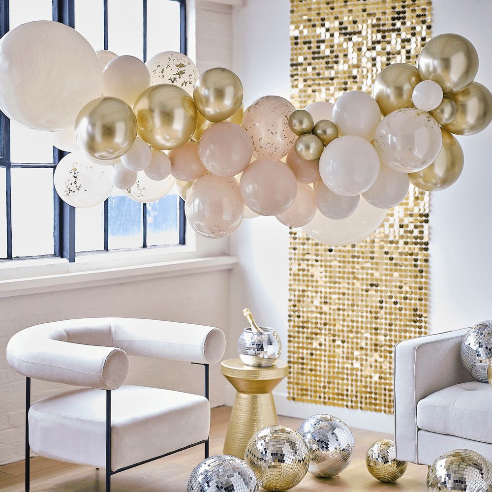 Ginger Ray - Gold and Neutral Balloon Arch Kit