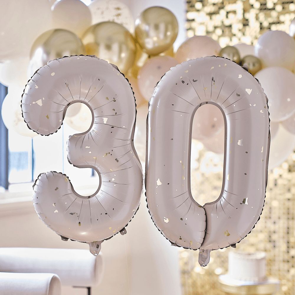 Ginger Ray - Gold Speckle 30th Birthday Balloons