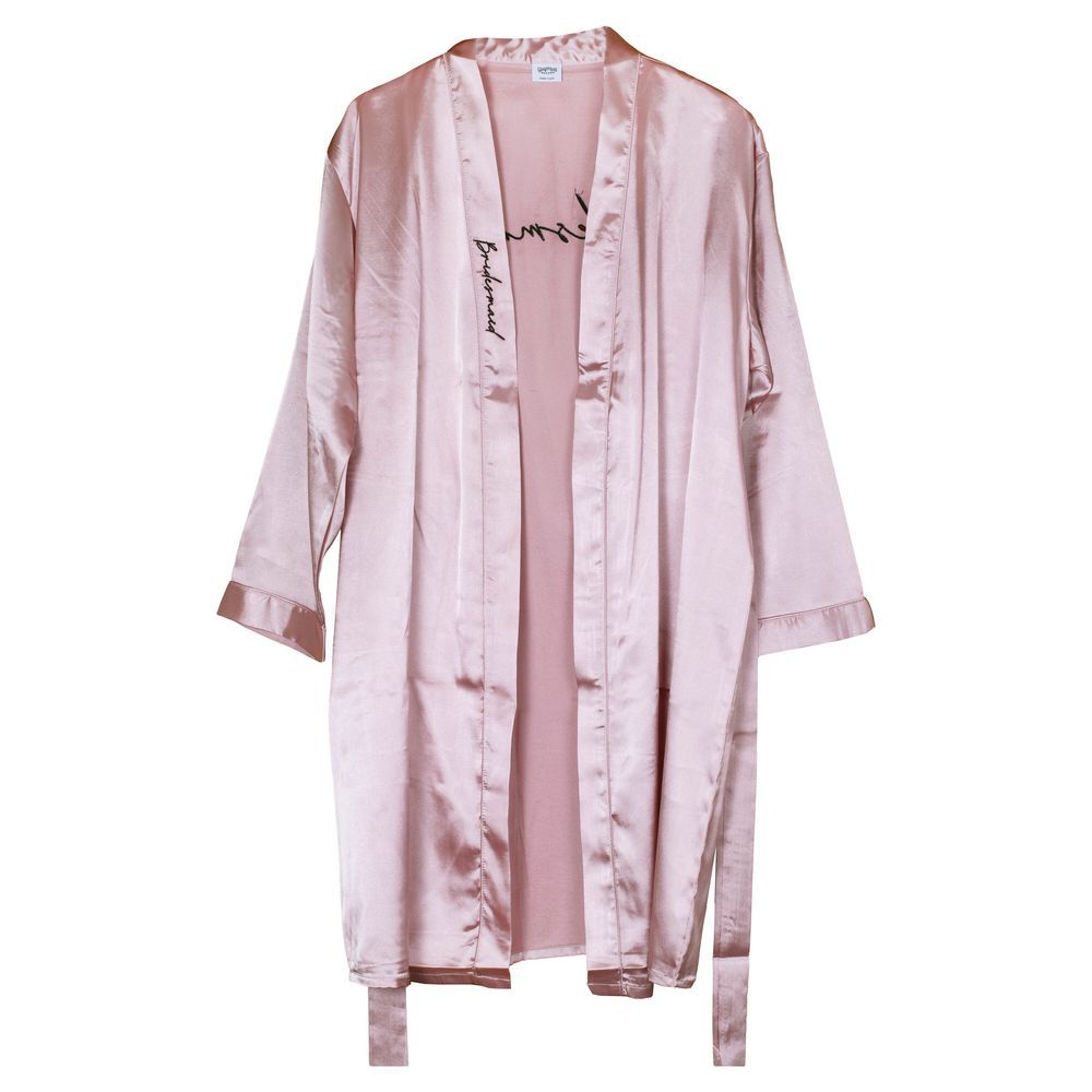 Ginger Ray - Embroidered Bridesmaid Dressing Gown - Pink