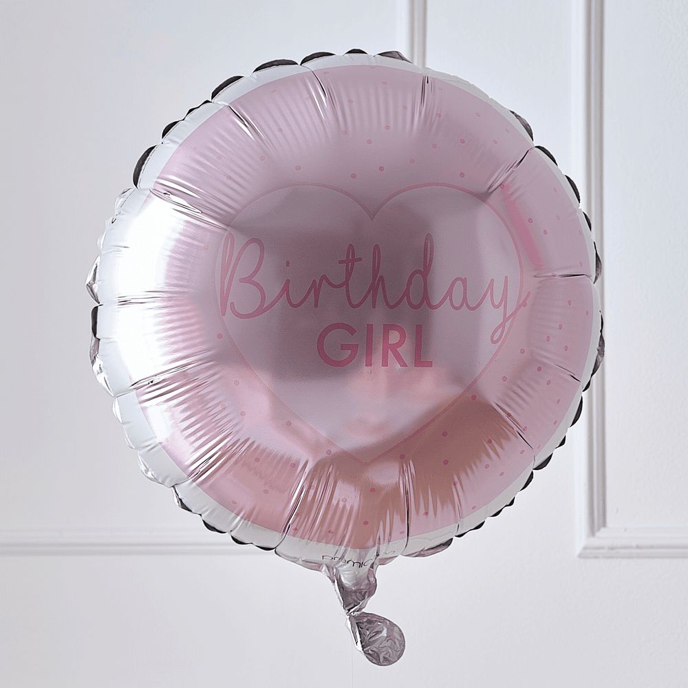 Ginger Ray - Birthday Girl Birthday Balloon - Pink