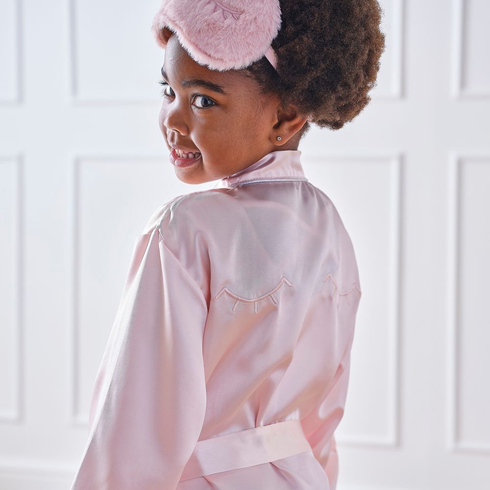 Ginger Ray - Satin Embroidered Dressing Gown - Pink